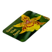 Sparen de Datum Gele Orchid Magnet Magneet (Linkerzijde)