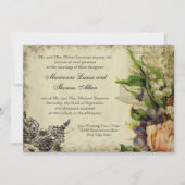 Sparen de Datum, Gele Song Bird Cage Floral Save The Date (Achterkant)