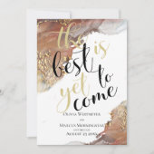 Sparen de Datum Gemarmerde Ink Gold en Bronze Kaart (Voorkant)