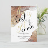 Sparen de Datum Gemarmerde Ink Gold en Bronze Kaart (Staand voorkant)