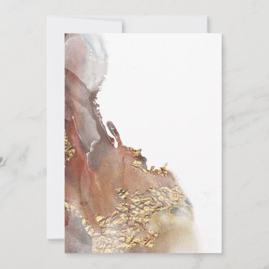 Sparen de Datum Gemarmerde Ink Gold en Bronze Kaart (Achterkant)