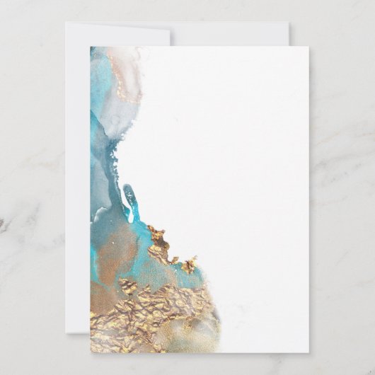 Sparen de Datum Gemarmerde Turquoise van de Inkt e Kaart (Achterkant)