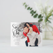 Sparen de Datum Gematigde Foto van het Manuscript  Aankondigingskaart (Staand voorkant)