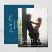 Sparen de Datum Gematigde Foto van het Manuscript  Aankondigingskaart (Voorkant / Achterkant)
