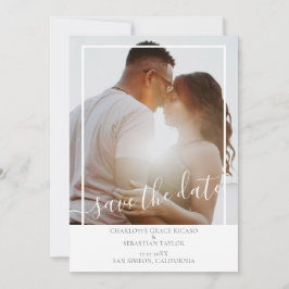 Sparen de Datum Gematigde Persoonlijke Foto Aankondiging