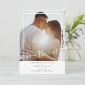 Sparen de Datum Gematigde Persoonlijke Foto Aankondiging (Staand voorkant)