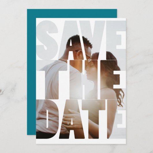 Sparen de Datum Gematigde Persoonlijke Foto Aankondiging (Voorkant / Achterkant)