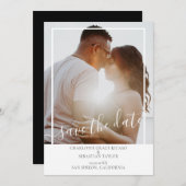 Sparen de Datum Gematigde Persoonlijke Foto Aankondiging (Voorkant / Achterkant)