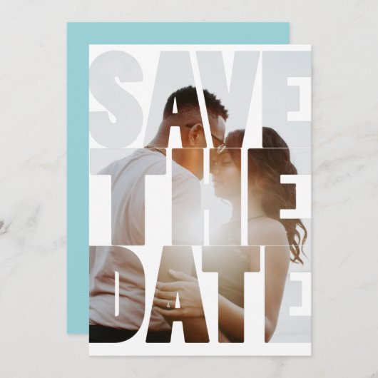 Sparen de Datum Gematigde Persoonlijke Foto Aankondiging (Voorkant / Achterkant)