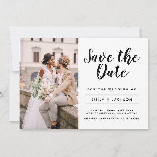 Sparen de Datum Gemende Eenvoudige Foto van het Mi Save The Date (Voorkant)