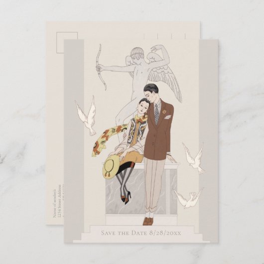 Sparen de Datum George Barbier Love koppel CC1224 Briefkaart (Voorkant / Achterkant)