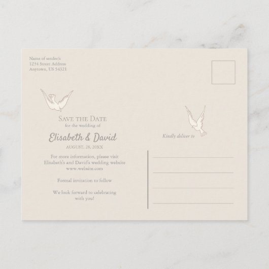 Sparen de Datum George Barbier Love koppel CC1224 Briefkaart (Achterkant)