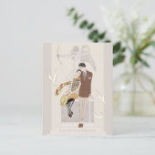 Sparen de Datum George Barbier Love koppel CC1224 Briefkaart (Staand voorkant)