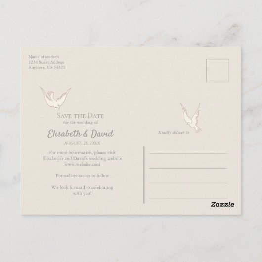 Sparen de Datum George Barbier Love koppel CC1224 Briefkaart (Achterkant)