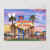 Sparen de Datum Gepersonaliseerd Briefkaart Las Ve (Voorkant)