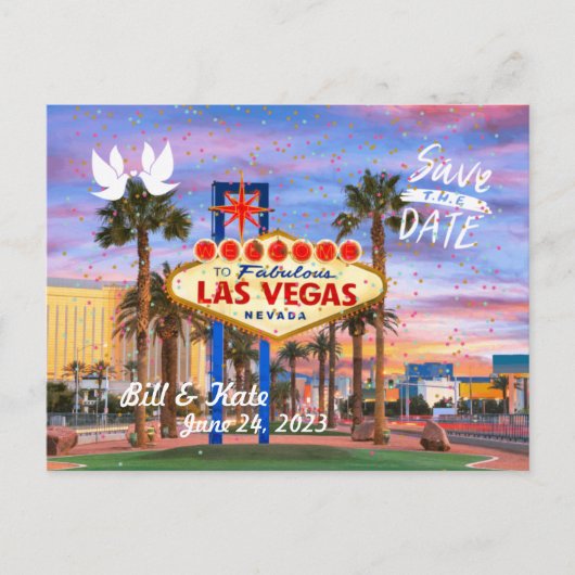Sparen de Datum Gepersonaliseerd Briefkaart Las Ve (Voorkant)