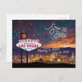 Sparen de Datum Gepersonaliseerd Briefkaart Las Ve (Voorkant / Achterkant)