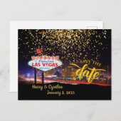 Sparen de Datum Gepersonaliseerd Briefkaart Las Ve (Voorkant / Achterkant)