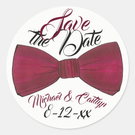 Sparen de Datum Gepersonaliseerde Bieden de Groom  Ronde Sticker (Voorkant)
