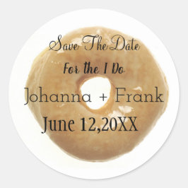 Sparen de Datum Glazed Donut Ronde Sticker