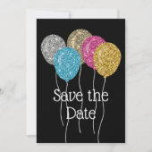 Sparen de Datum Glitter Birthday Partij Save The Date (Voorkant)