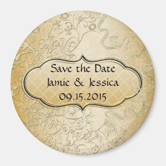 Sparen de Datum Gold Black Swirly Tortelduifjes Ma Magneet