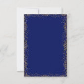 Sparen de Datum Gold Confetti en Donkerblauw Save The Date (Achterkant)