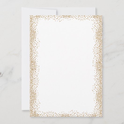 Sparen de Datum Gold Confetti en Wit Save The Date (Achterkant)