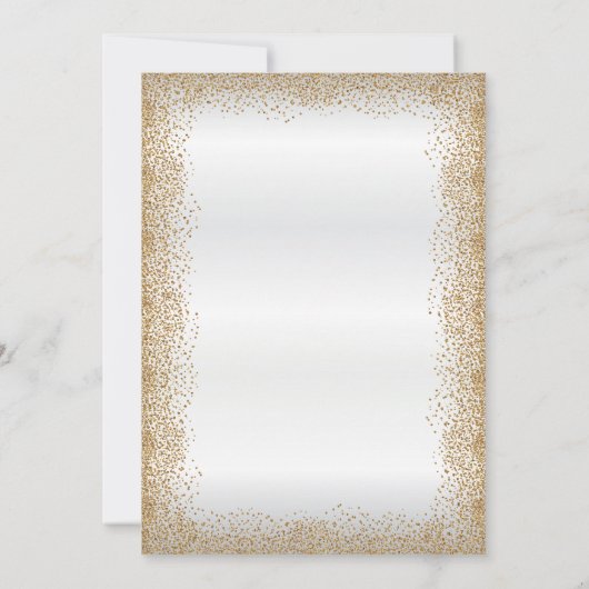 Sparen de Datum Gold Confetti en Wit Save The Date (Achterkant)