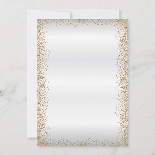 Sparen de Datum Gold Confetti en Wit Save The Date (Achterkant)