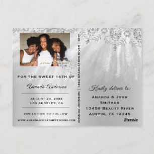Sparen de Datum Gold Foto Roos Sweet 16th Bridal Briefkaart