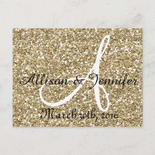 Sparen de datum Gold Glitter Faux Foil Aankondigingskaart
