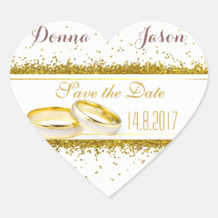 Sparen de Datum Gold Glitter Rings - de Sticker va