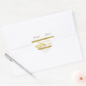 Sparen de Datum Gold Glitter Rings - de Sticker va (Envelop)