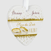 Sparen de Datum Gold Glitter Rings - het Ornament  (voorkant)