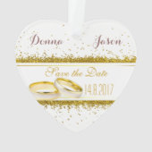 Sparen de Datum Gold Glitter Rings - het Ornament  (achterkant)