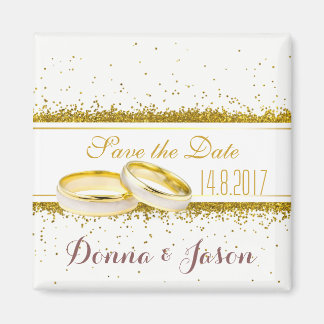 Sparen de Datum Gold Glitter Rings - Magnet