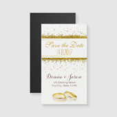 Sparen de Datum Gold Glitter Rings - Magnetische K (Voorkant / Achterkant)