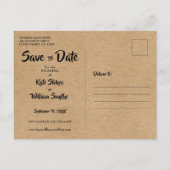 Sparen de Datum Gold Heart Kalender Rustic Boho Aankondigingskaart (Achterkant)