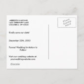 Sparen de Datum Gold Heart Modern Weddenfoto Aankondigingskaart (Achterkant)