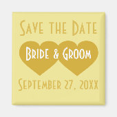 Sparen de Datum Gold Hearts Magneet (Voorkant)