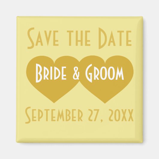 Sparen de Datum Gold Hearts Magneet (Voorkant)