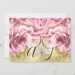 Sparen de Datum Gold Pink Wreator Roos Wedding Bri Save The Date