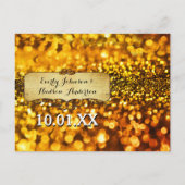 Sparen de Datum Gold Sparkle Aankondigingskaart (Achterkant)