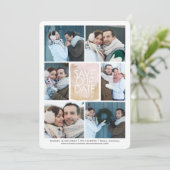 Sparen de Datum Gold Waterverf het Net van de Foto Save The Date (Staand voorkant)