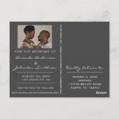 Sparen de Datum Golden Manuscript de Foto grijs gr Briefkaart (Achterkant)