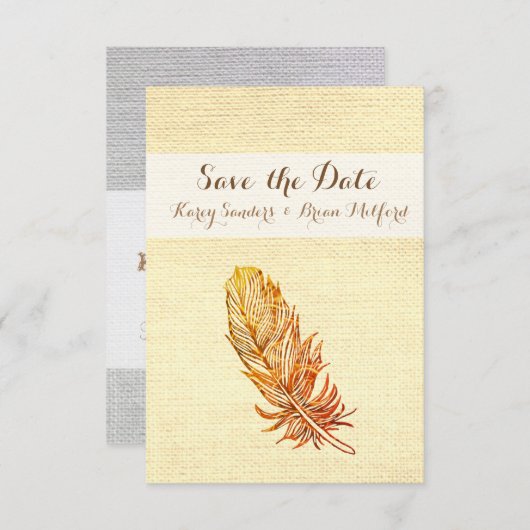 Sparen de Datum Golden Veer Save The Date (Voorkant / Achterkant)
