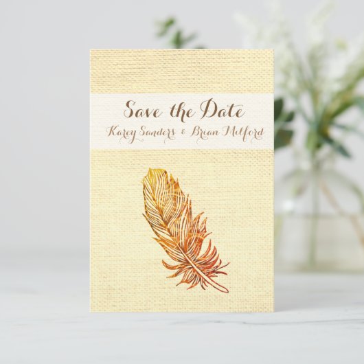 Sparen de Datum Golden Veer Save The Date (Staand voorkant)