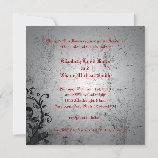 Sparen de Datum Gothic Kruis en de Uitnodiging van (Achterkant)