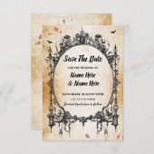 Sparen de Datum Gothic Lijst Halloween Rustige Kaa Save The Date (Voorkant / Achterkant)